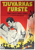 Tjuvarnas furste 1952 poster Tony Curtis Piper Laurie Äventyr matinée Svärd och sandal