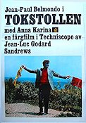 Tokstollen 1966 poster Jean-Paul Belmondo Anna Karina Jean-Luc Godard
