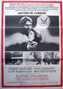 Tre dagar för Condor 1975 poster Robert Redford Faye Dunaway Cliff Robertson Max von Sydow Sydney Pollack