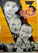 Tre glada tokar 1942 poster Elof Ahrle Nils Poppe John Botvid