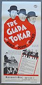 Tre glada tokar 1942 poster Elof Ahrle Nils Poppe John Botvid