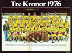 Tre Kronor Expressen 1976 affisch Börje Salming Ulf Nilsson Hans Lindberg Mats Waltin Dan Labraaten Vintersport