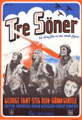 Tre söner gick till flyget 1945 poster George Fant Stig Olin Göran Gentele Britta Holmberg Rolf Husberg Flyg