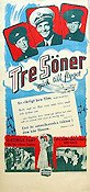 Tre söner gick till flyget 1945 poster George Fant Stig Olin Göran Gentele Britta Holmberg Rolf Husberg Flyg