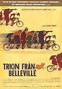 Trion från Belleville 2003 poster Sylvain Chomet Animerat Cyklar