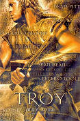 Troja 2004 poster Brad Pitt Eric Bana Orlando Bloom Wolfgang Petersen Svärd och sandal
