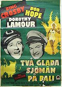 Två glada sjömän på Bali 1953 poster Bing Crosby Bob Hope Dorothy Lamour Asien