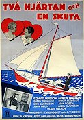 Två hjärtan och en skuta 1932 poster Birgit Sergelius Edvard Persson Skepp och båtar