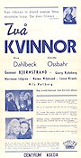 Två kvinnor 1947 poster Eva Dahlbeck Cecile Ossbahr Gunnar Björnstrand Arnold Sjöstrand