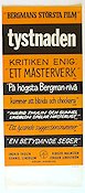 Tystnaden 1963 poster Ingrid Thulin Gunnel Lindblom Ingmar Bergman