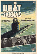 Ubåt saknas 1950 poster John Mills Nigel Patrick Richard Attenborough Roy Ward Baker Skepp och båtar