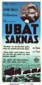 Ubåt saknas 1950 poster John Mills Nigel Patrick Richard Attenborough Roy Ward Baker Skepp och båtar