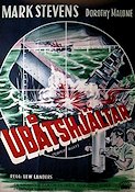Ubåtshjältar 1953 poster Mark Stevens Skepp och båtar