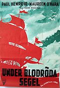 Under blodröda segel 1946 poster Paul Henreid Maureen O´Hara Skepp och båtar