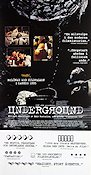Underground 1996 poster Predrag Manojlovic Emir Kusturica Filmen från: Yugoslavia