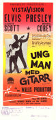 Ung man med gitarr 1957 poster Elvis Presley Lizabeth Scott Wendell Corey Hal Kanter Rock och pop