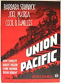 Union Pacific 1939 poster Barbara Stanwyck Joel McCrea Cecil B DeMille Tåg