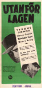 Utanför lagen 1939 poster Tyrone Power Henry Fonda Nancy Kelly Henry King