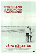 Våra bästa år 1973 poster Barbra Streisand Robert Redford Bradford Dillman Sydney Pollack Strand Romantik