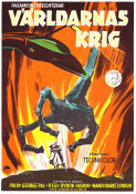 Världarnas krig 1953 poster Gene Barry Ann Robinson Les Tremayne Byron Haskin Text: H G Wells Rymdskepp