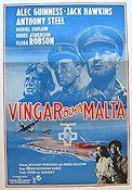 Vingar över Malta 1954 poster Alec Guinness Jack Hawkins Anthony Steel Flyg