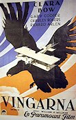 Vingarna 1929 poster Clara Bow Gary Cooper Charles Buddy Rogers William A Wellman Fåglar Flyg