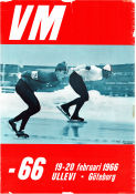 VM skridsko Ullevi 1966 affisch Jonny Nilsson Ard Schenk Kees Verkerk Vintersport Sport