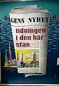 Dagens Nyheter tidningen i den här stan 1953 affisch Tidningar