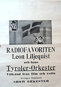 Leon Liljequist och hans Tyrolerorkester 1940 affisch Hitta mer: Concert poster