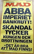 Svenska MAD löpsedel 1981 affisch MAD ABBA Från serier