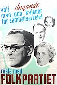 Rösta med folkpartiet 1942 affisch Politik