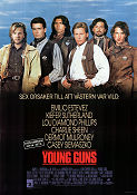 Young Guns 1988 poster Emilio Estevez Kiefer Sutherland Lou Diamond Phillips Charlie Sheen Christopher Cain