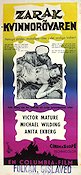 Zarak kvinnorövaren 1957 poster Anita Ekberg Victor Mature Svärd och sandal