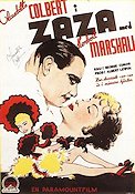 Zaza 1938 poster Claudette Colbert Herbert Marshall