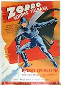 Zorro kommer tillbaka 1936 poster Robert Livingston Heather Angel Wells Root Äventyr matinée